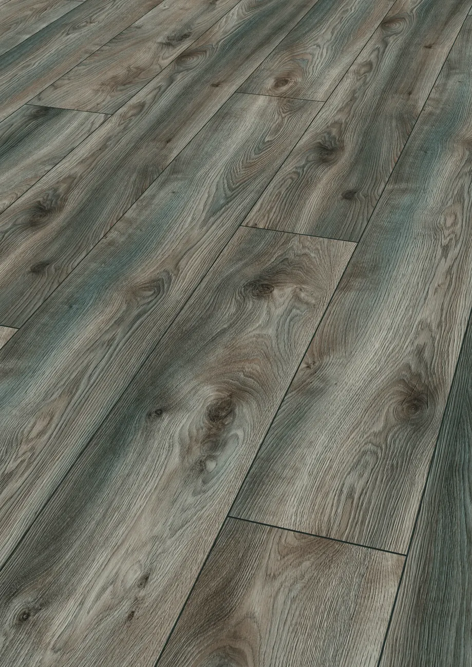 Piso laminado Mammut Plus Macro Oak Gray, tono gris